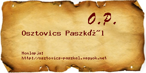 Osztovics Paszkál névjegykártya
